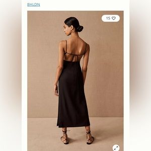 BHLDN Black Midi Dress